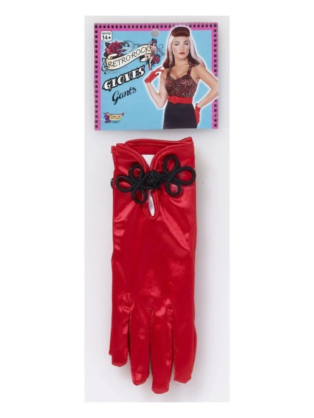 Red Satin Rockabilly Gloves